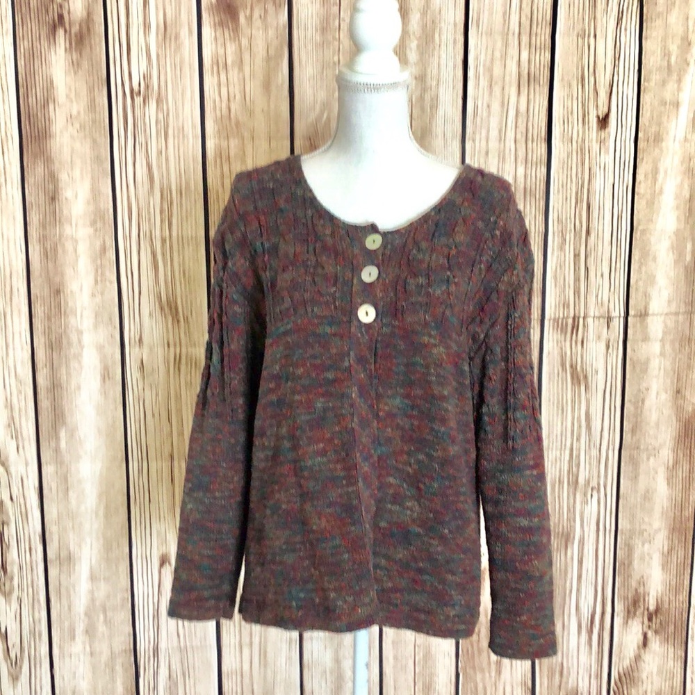 ColdWater Creek Multi-colored Knitted Sweater SM